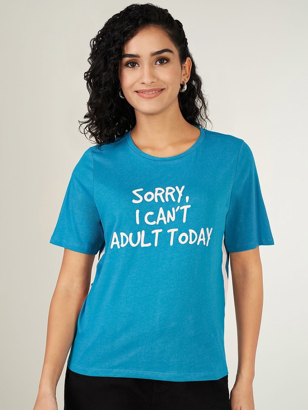 

People Women Typography T-shirt, Blue