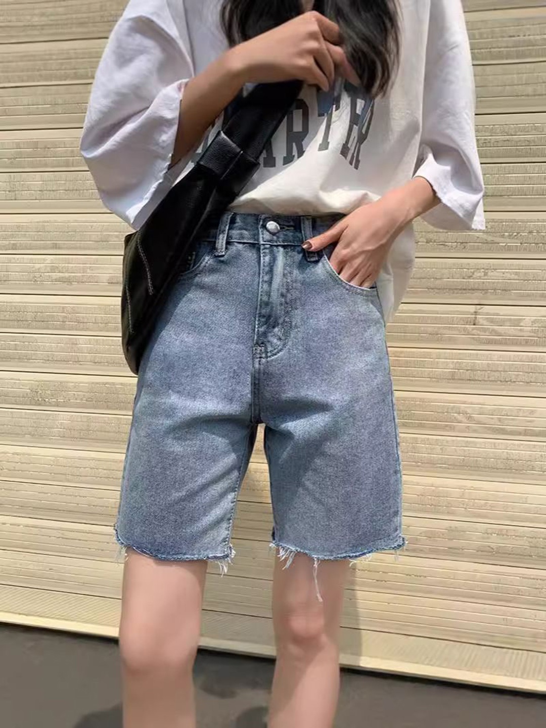 

StyleCast Women Skinny Fit Denim Shorts, Blue