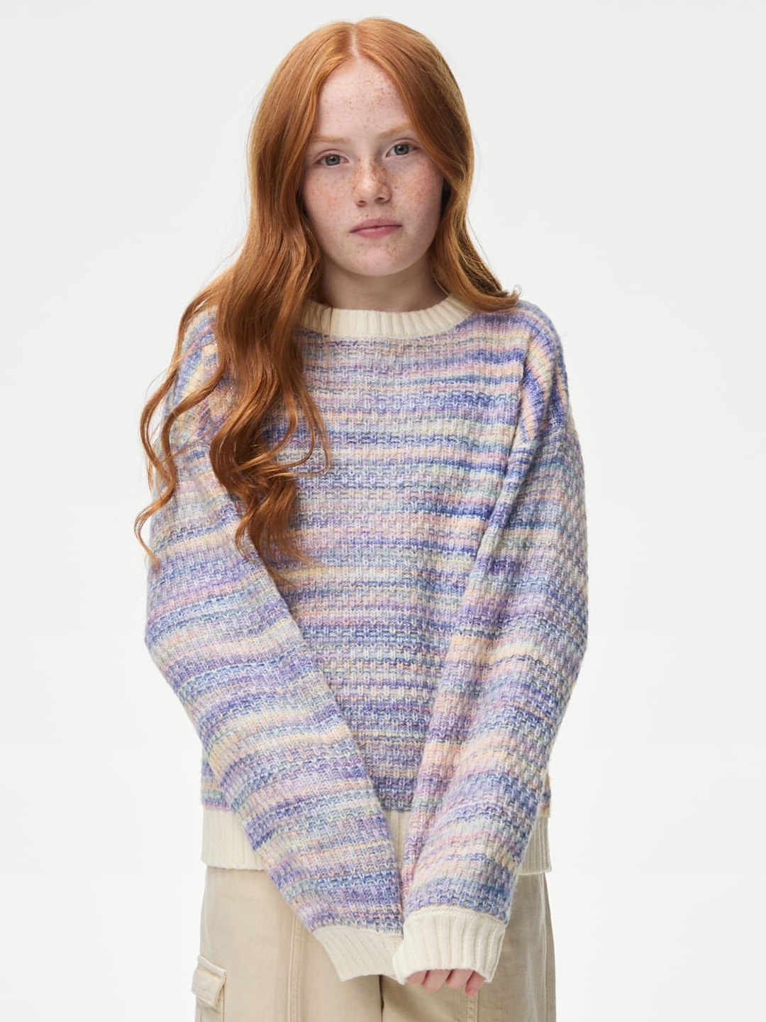 

Marks & Spencer Girls Striped Pullover Sweaters, Blue