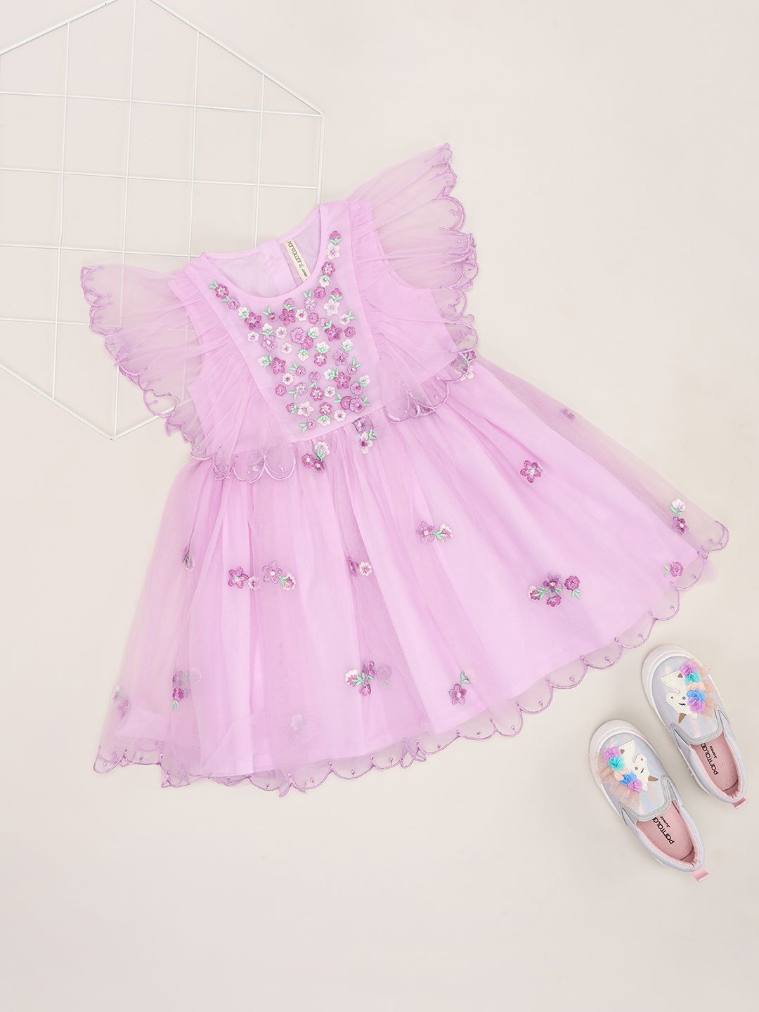 

Pantaloons Junior Girls Floral Fit & Flare Dress, Purple