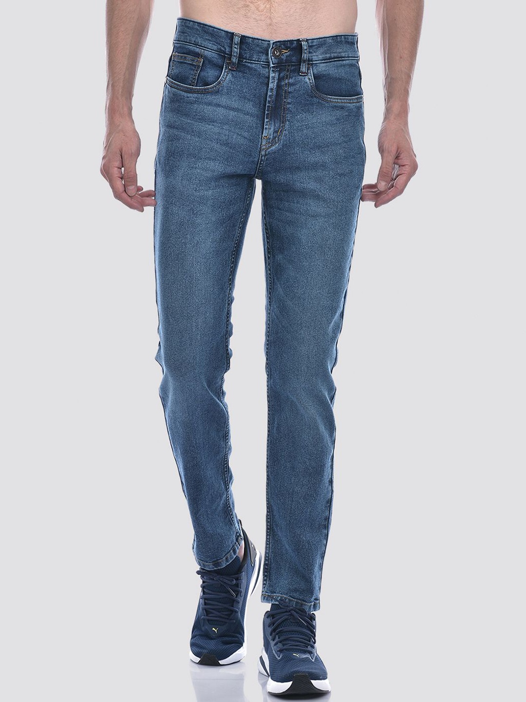 

INKD Men Regular Fit Mid-Rise Heavy Fade Stretchable Jeans, Blue
