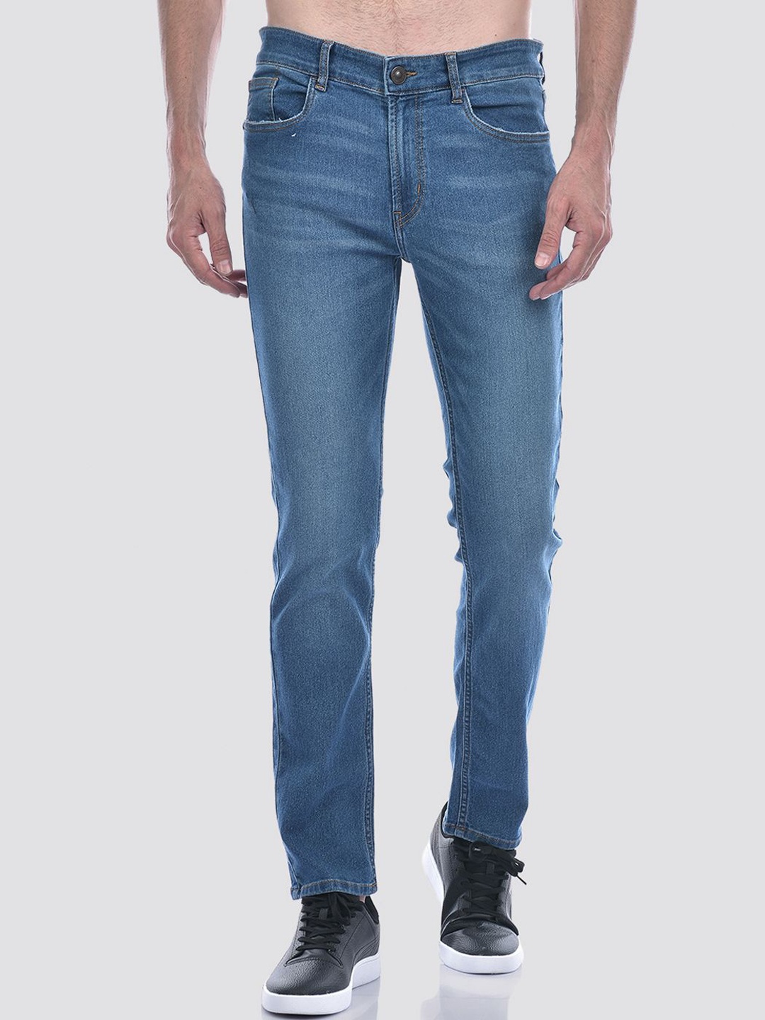 

INKD Men Cotton Slim Fit Light Fade Stretchable Jeans, Blue