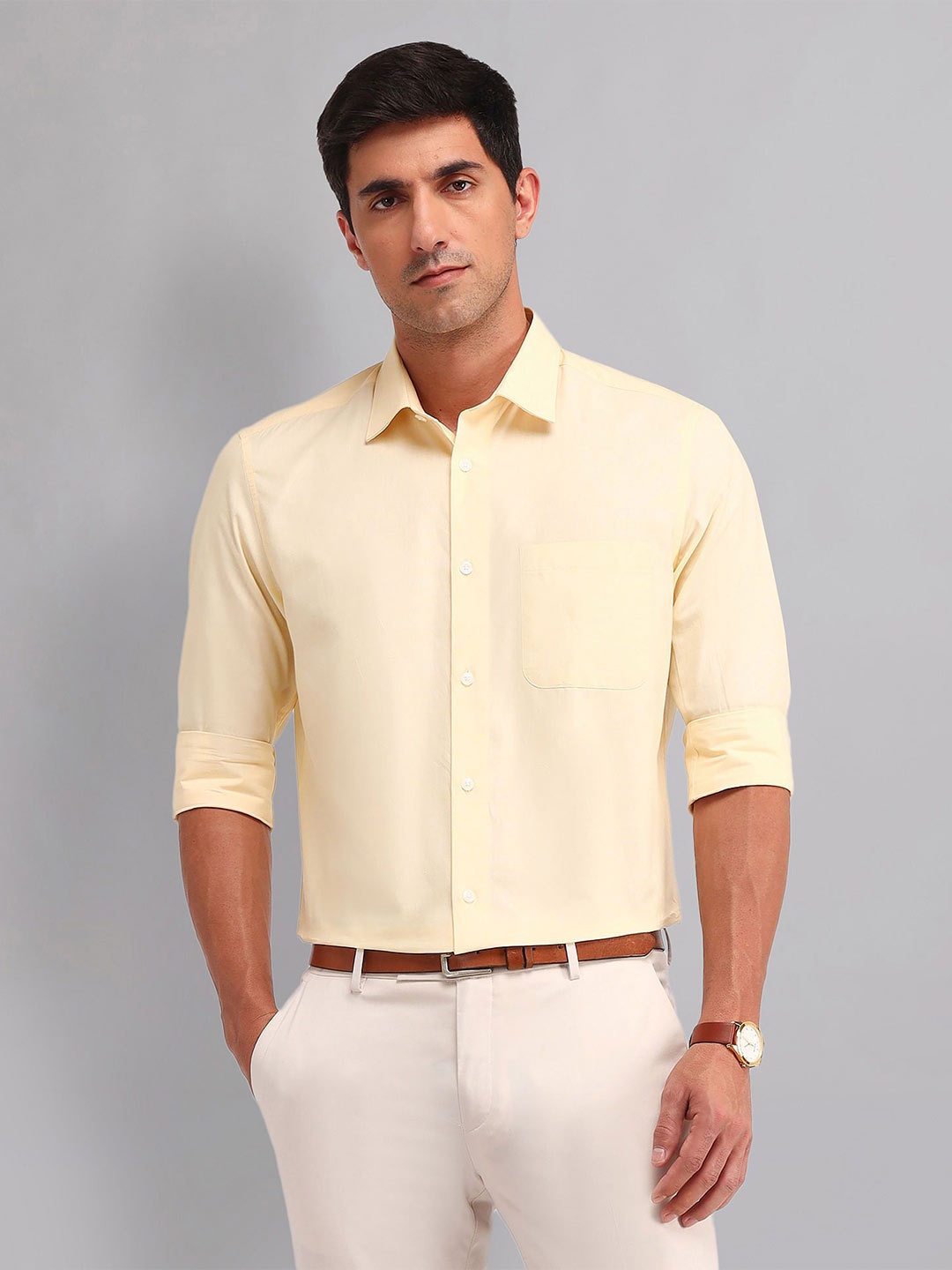 

AD By Arvind Men Opaque Casual Shirt, Yellow
