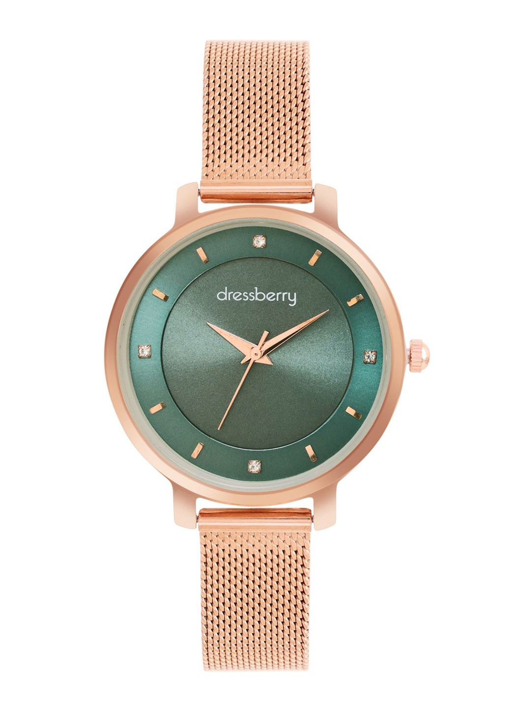 

DressBerry Women Brass Embellished Dial & Straps Analogue Watch DB-SS24-15B, Green