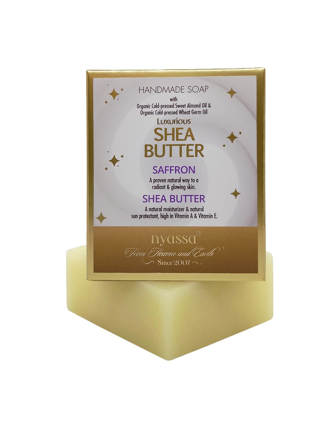 

Nyassa Shea Butter Soap With Saffron & Sweet Almond Oil - 150 g, White
