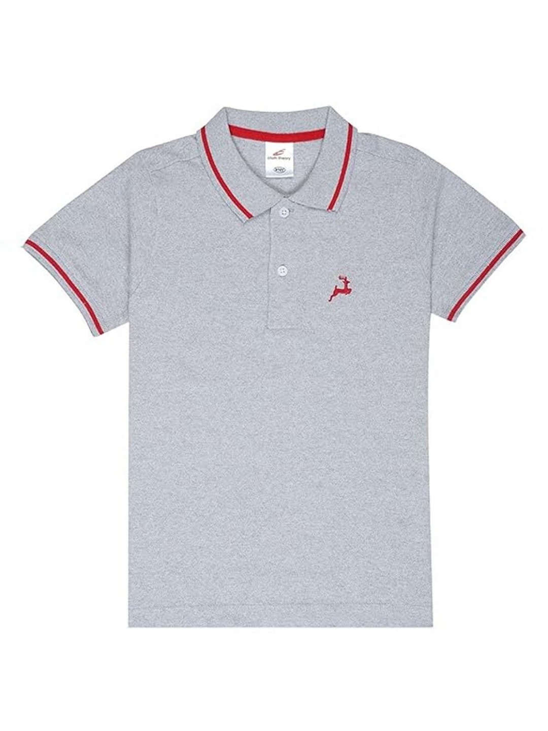 

BAESD Boys Polo Collar Cricket T-shirt, Grey melange