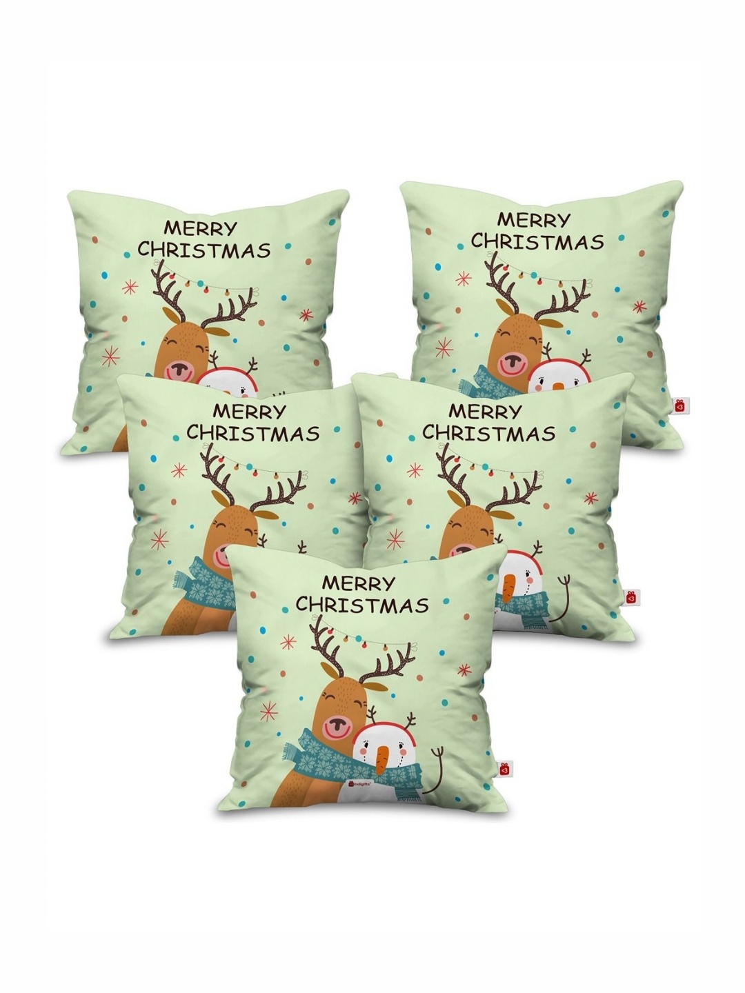 

Indigifts Green & Brown 5 Pieces Printed Square Shaped Cushion Covers