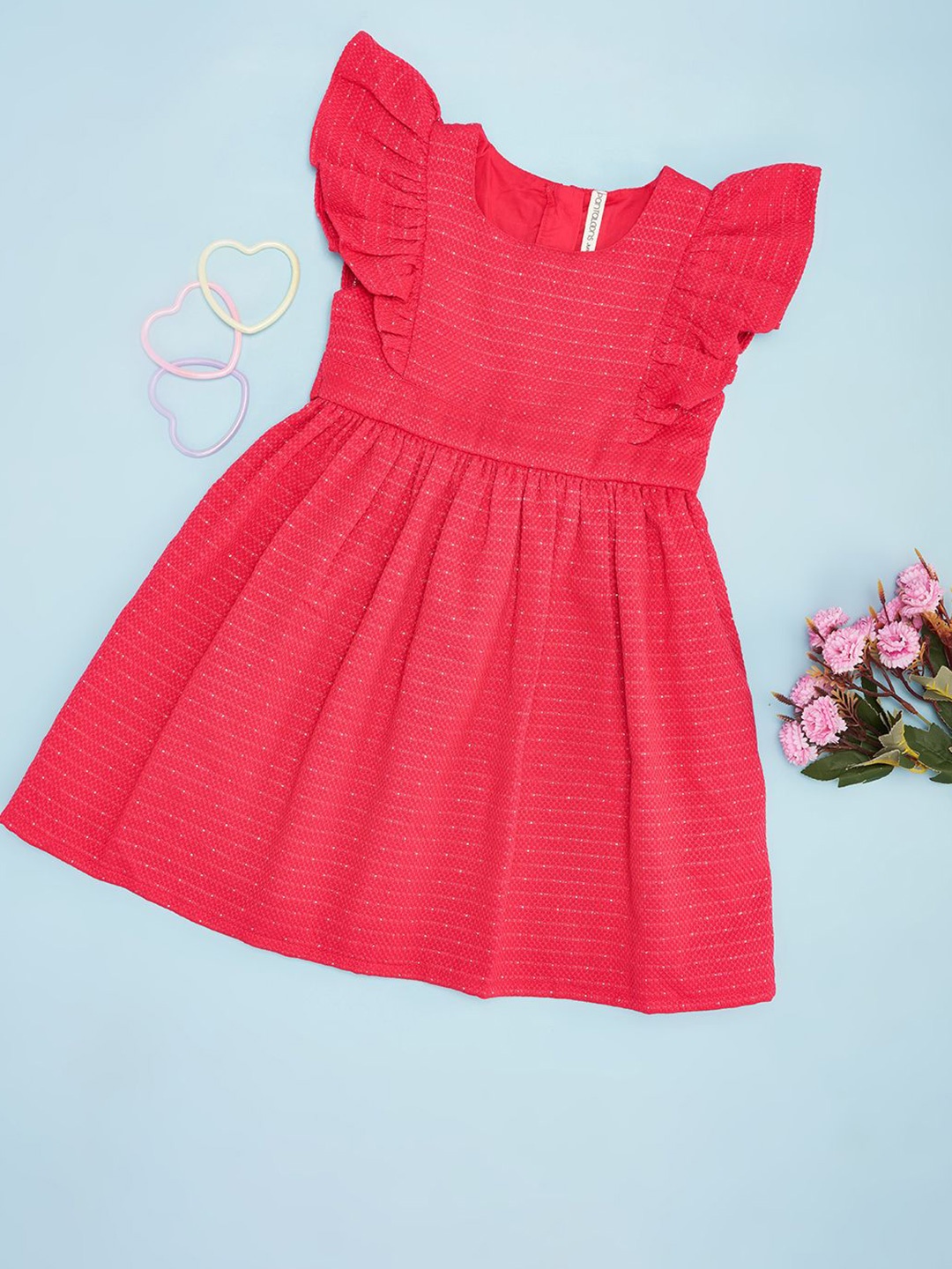 

Pantaloons JuniorGirls Flutter Sleeve Fit & Flare Dress, Pink