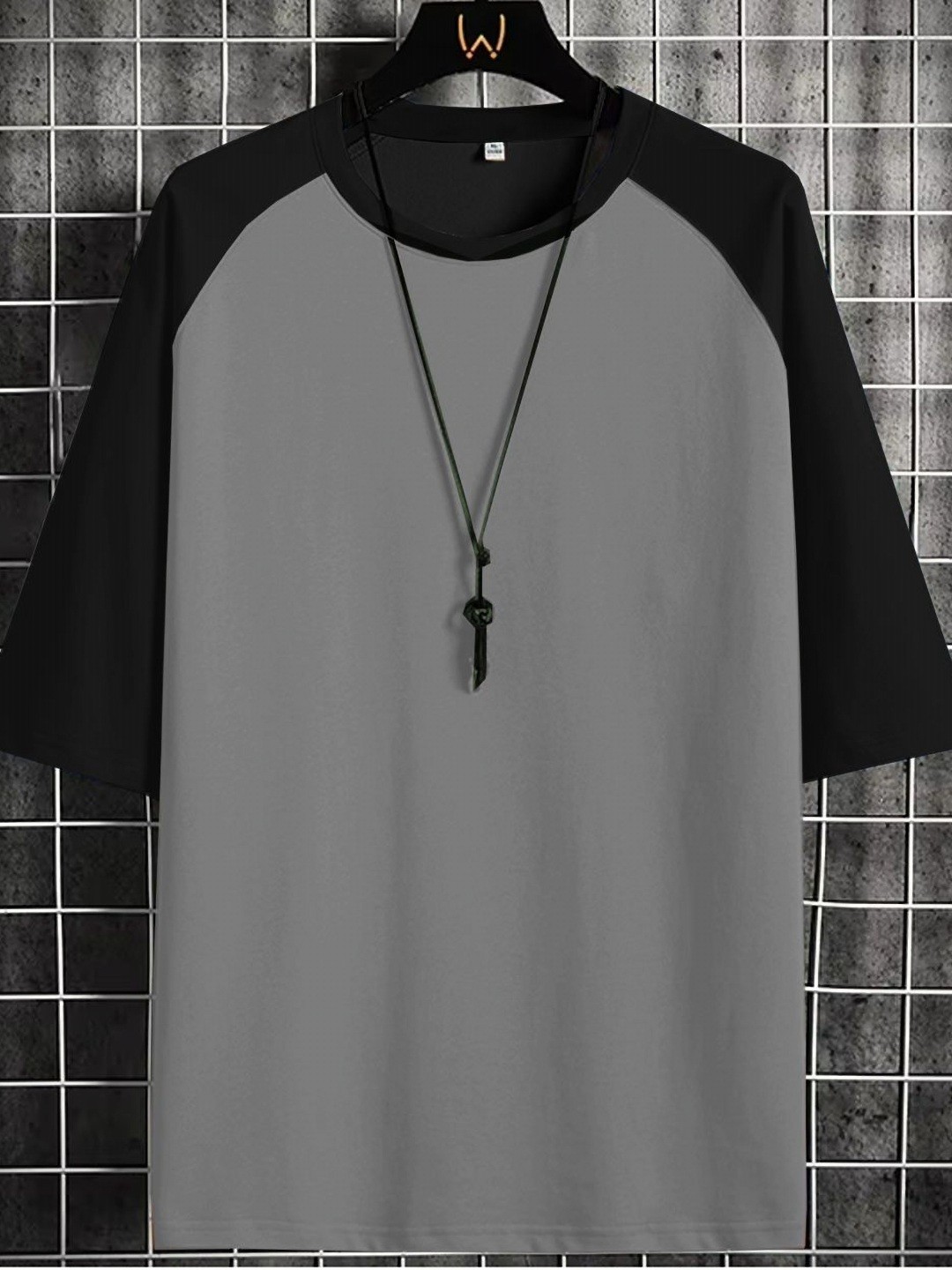 

CLAFOUTIS Men Drop-Shoulder Sleeves Monochrome Raw Edge T-shirt, Grey
