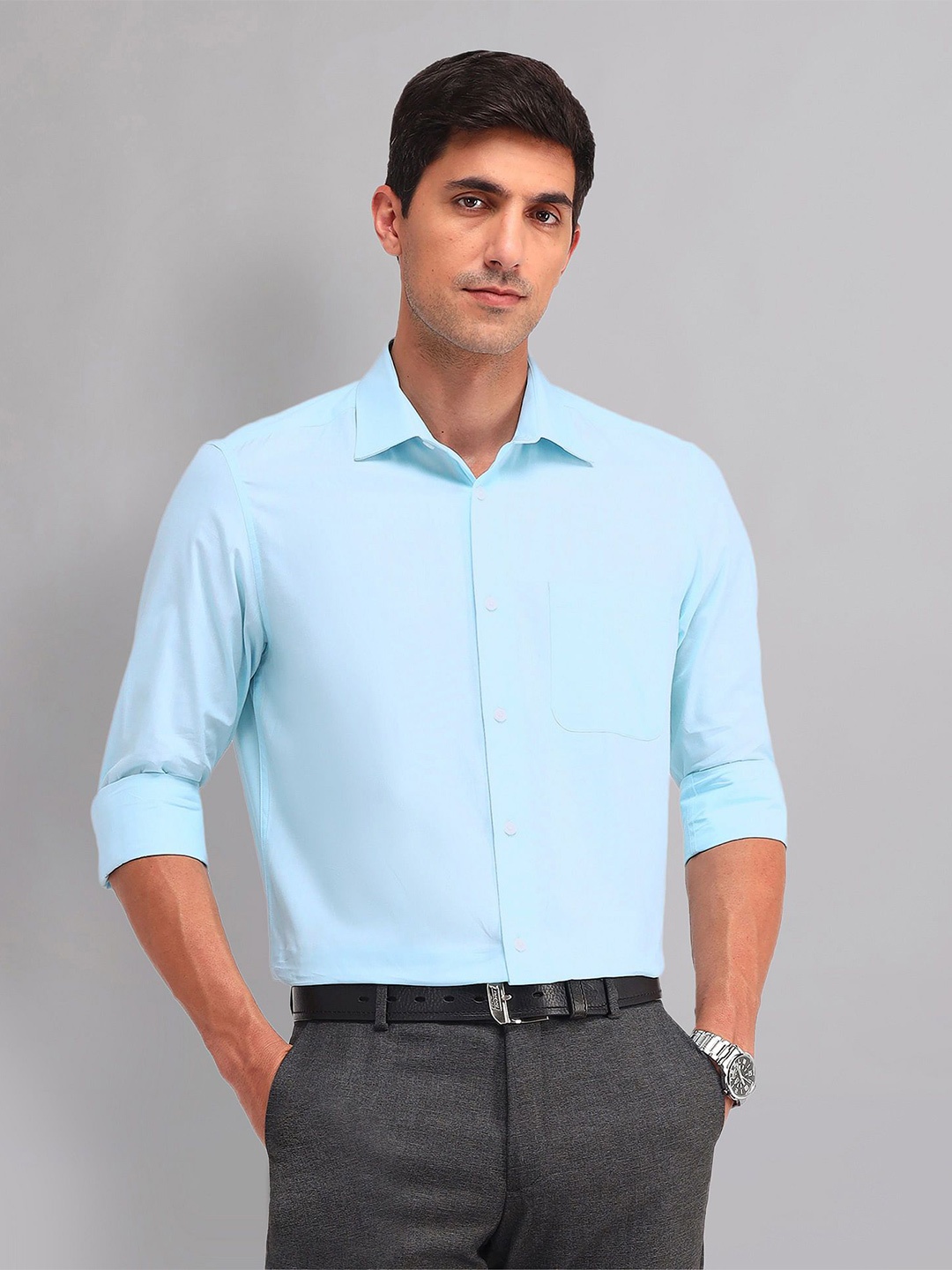

AD By Arvind Men Opaque Striped Casual Shirt, Blue