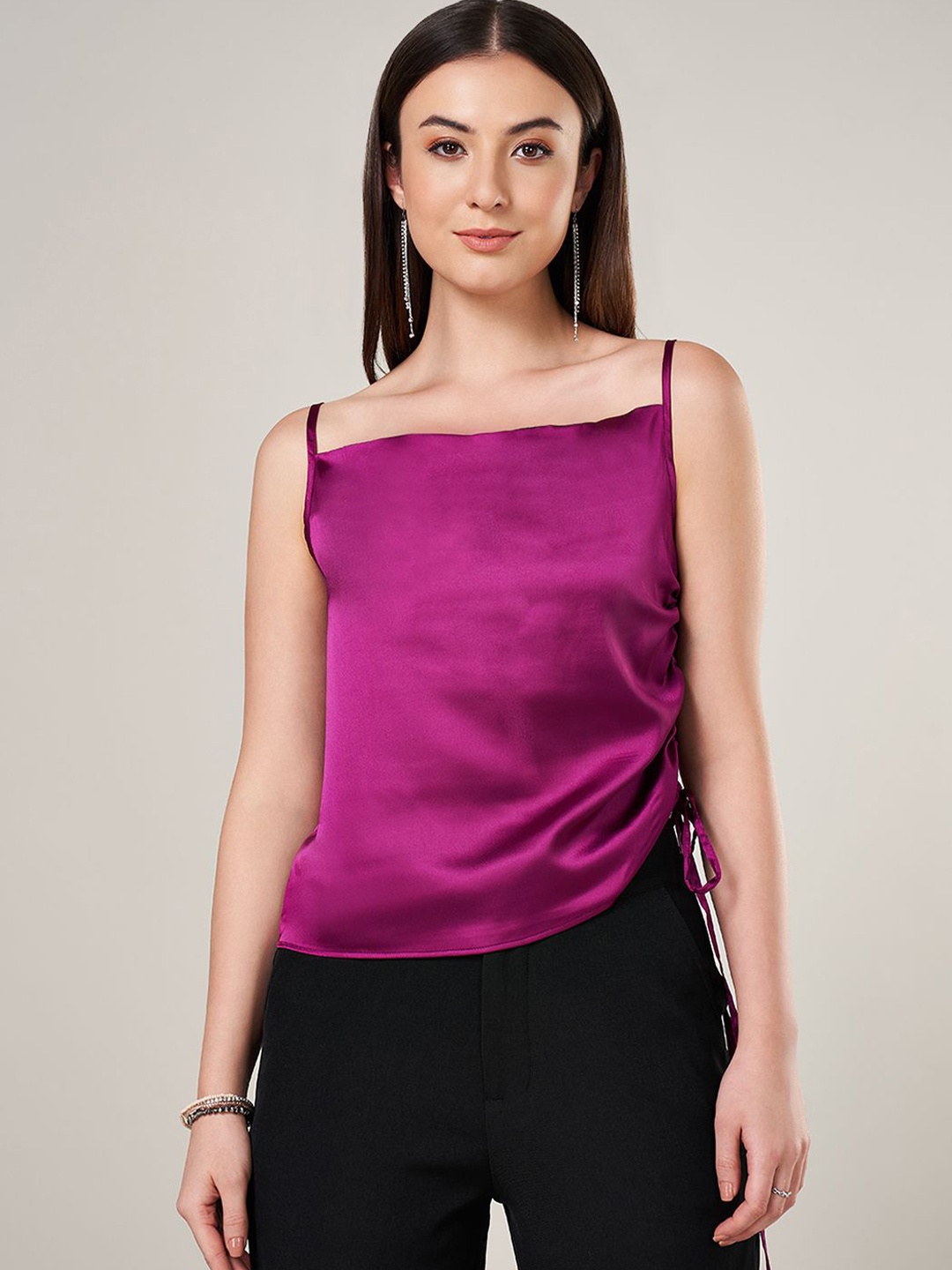 

Annabelle by Pantaloons Solid Shoulder Straps Top, Magenta