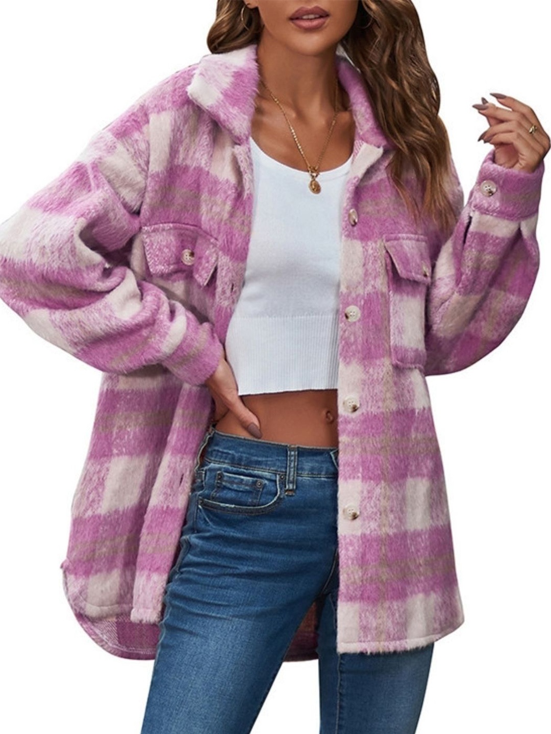 

HERE&NOW Women Original Tartan Checks Opaque Checked Casual Shirt, Pink