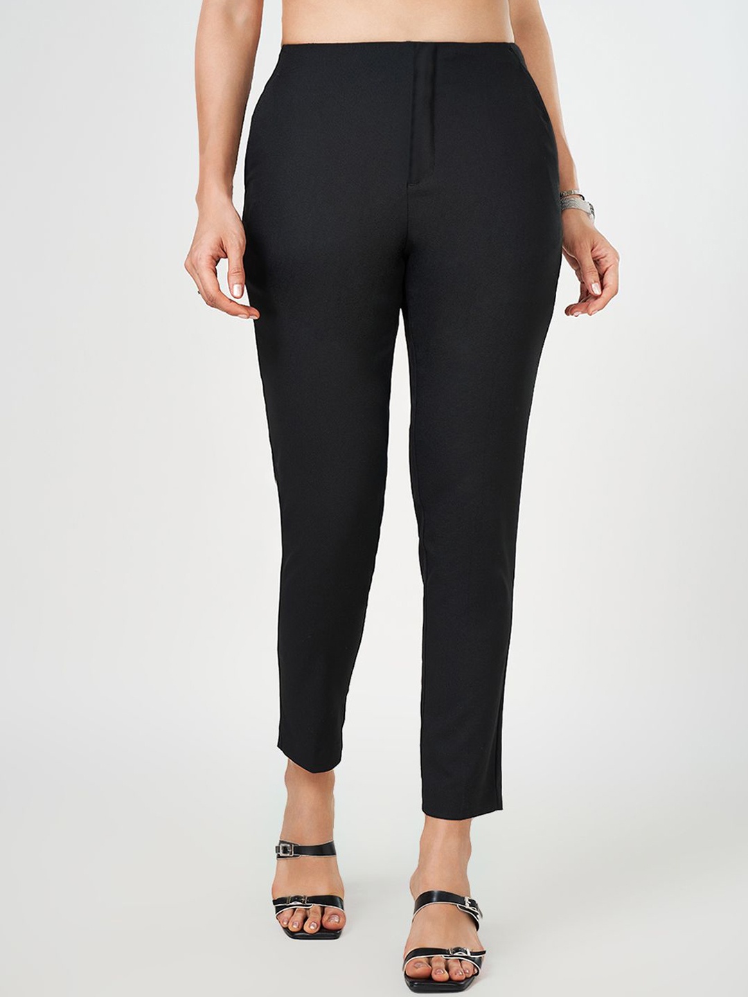 

Annabelle by Pantaloons Women Slim Fit Formal Trouser, Black