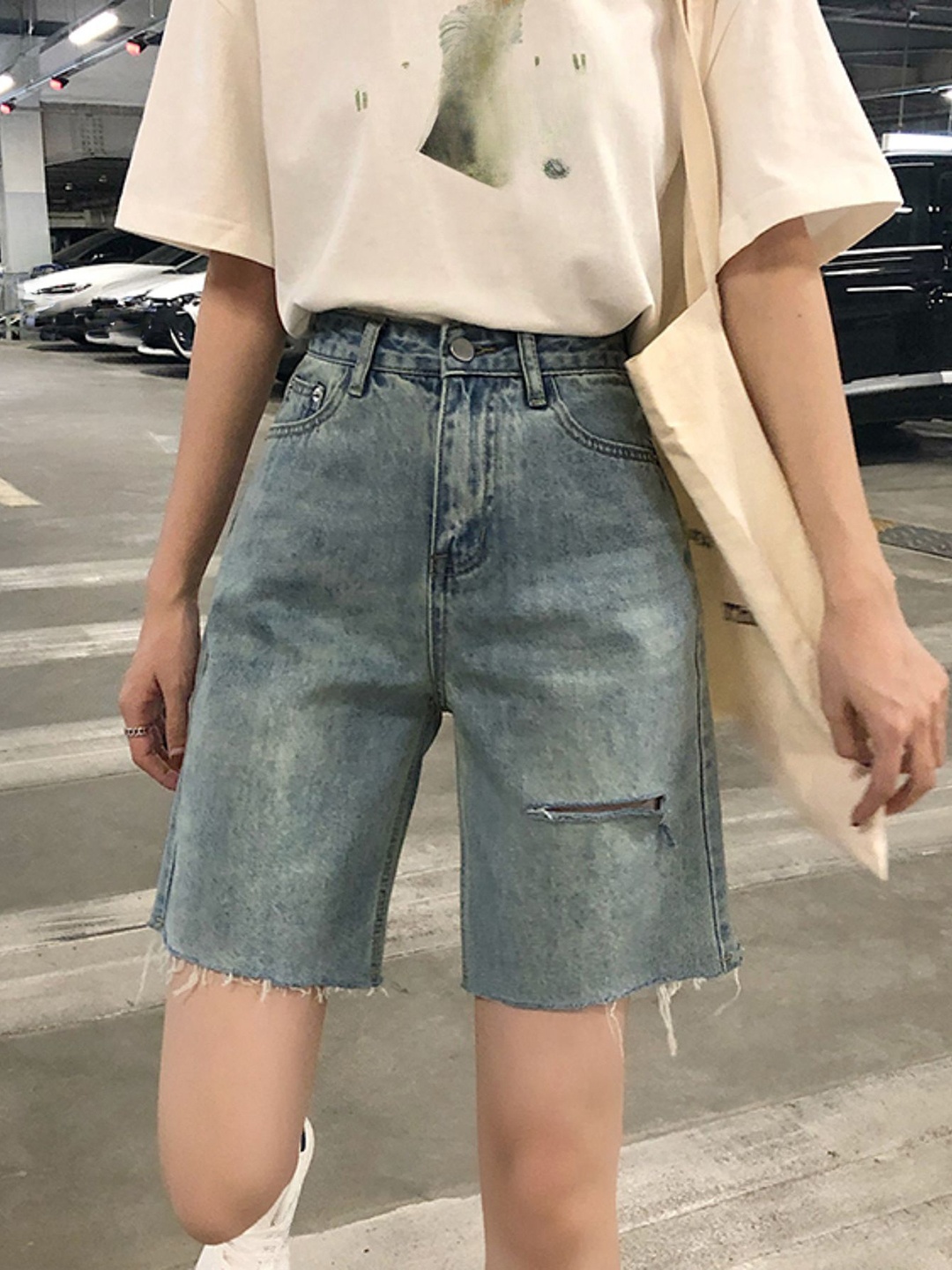 

StyleCast Women Cotton High-Rise Denim Short, Blue