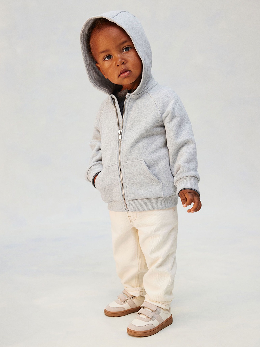 

H&M Infant Boys Pure Cotton Zip-Through Hoodie, Grey