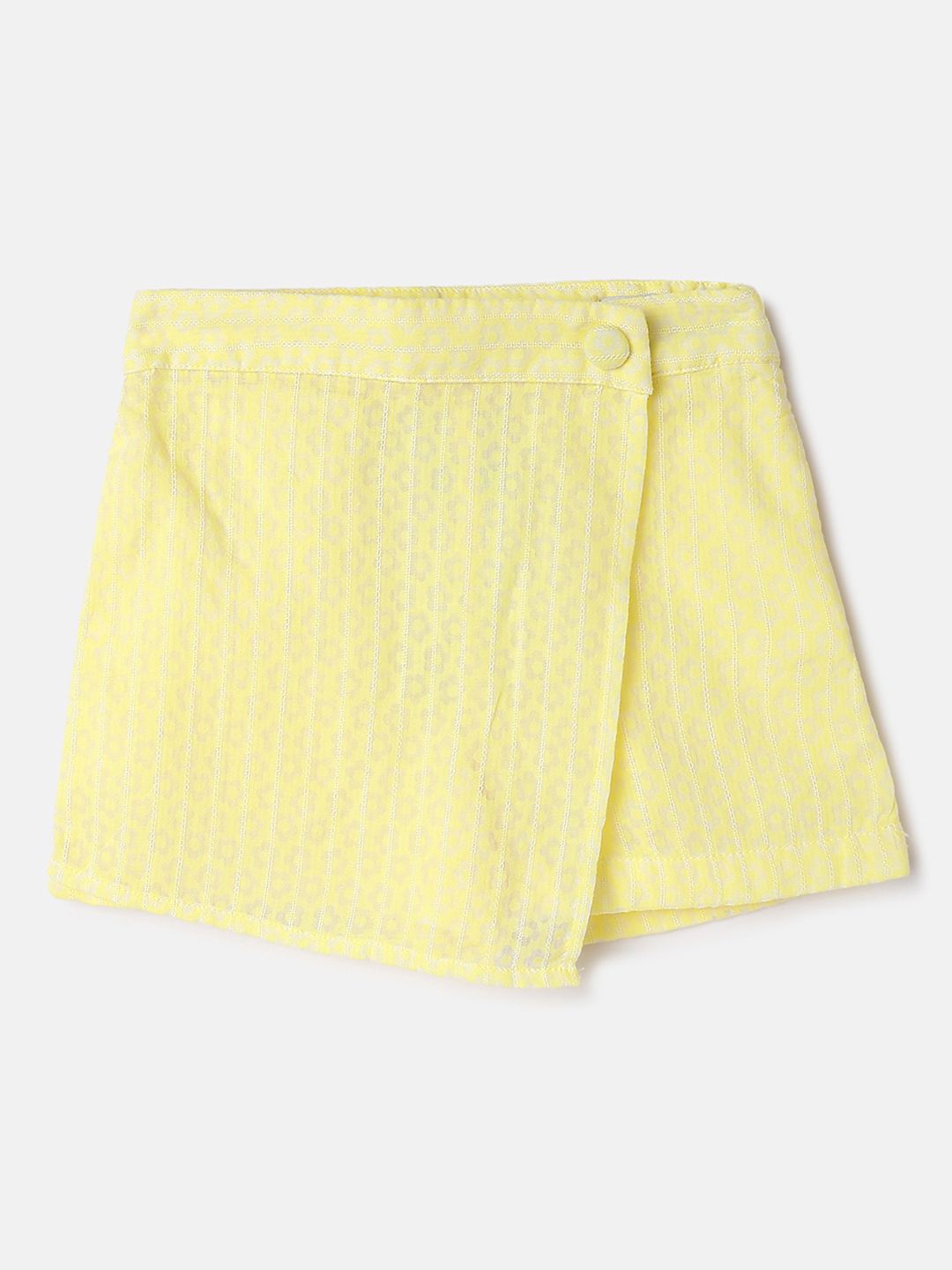 

United Colors of Benetton Girls Floral Printed Above Knee Skort, Yellow