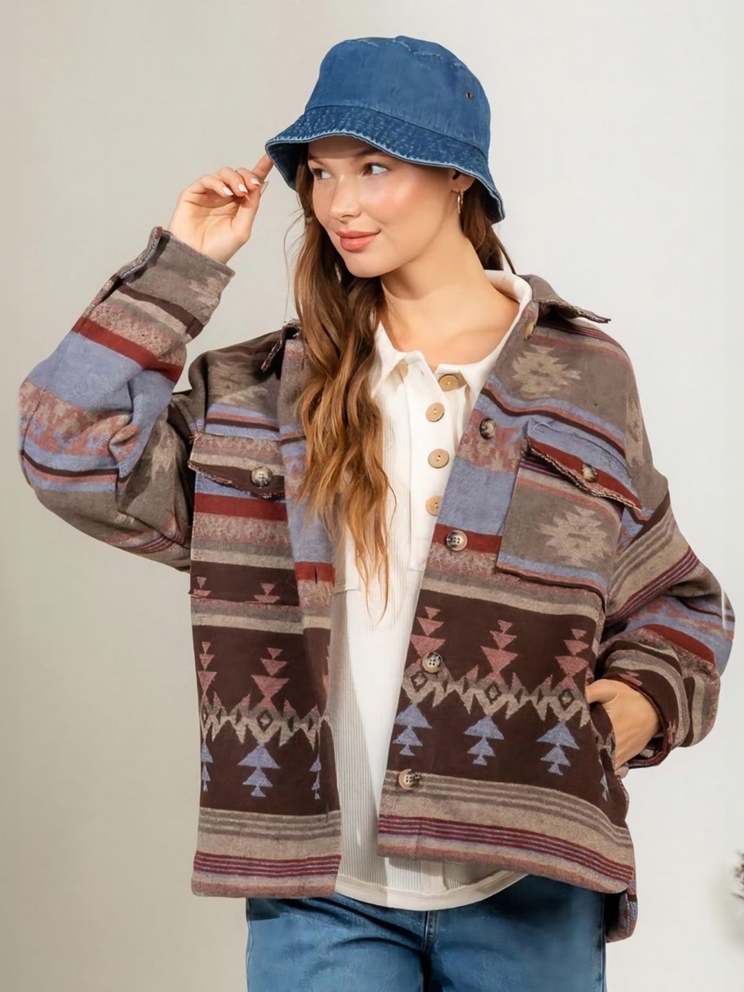 

HERE&NOW Women Original Opaque Printed Party Shirt, Brown