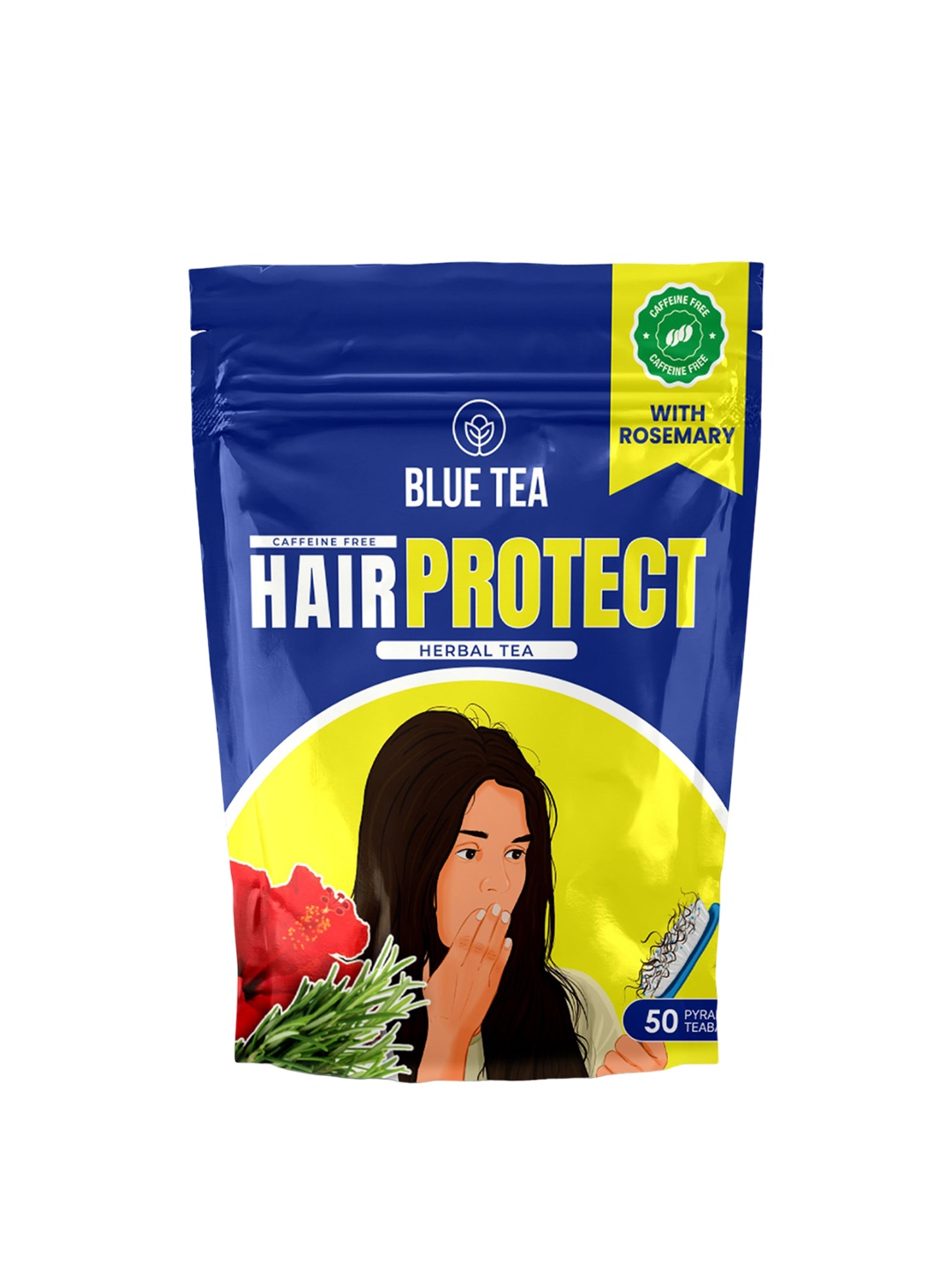 

BLUE TEA Hair Protect Herbal Tea- 50 Tea Bags, Yellow