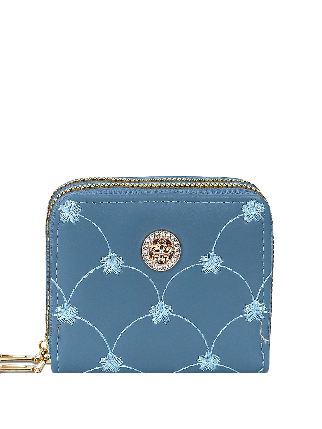 

NFI essentials Women Ethnic Motifs Printed Zip Around Wallet, Blue