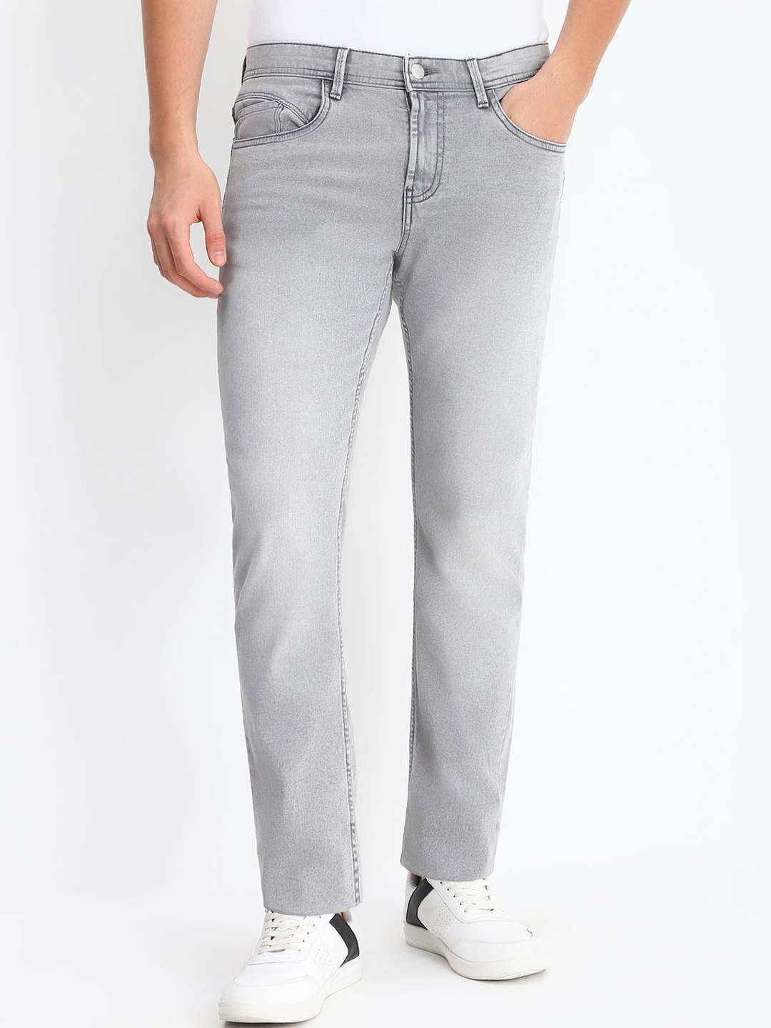 

Allen Solly Men Mid-Rise Slim Fit Light Fade Jeans, Grey