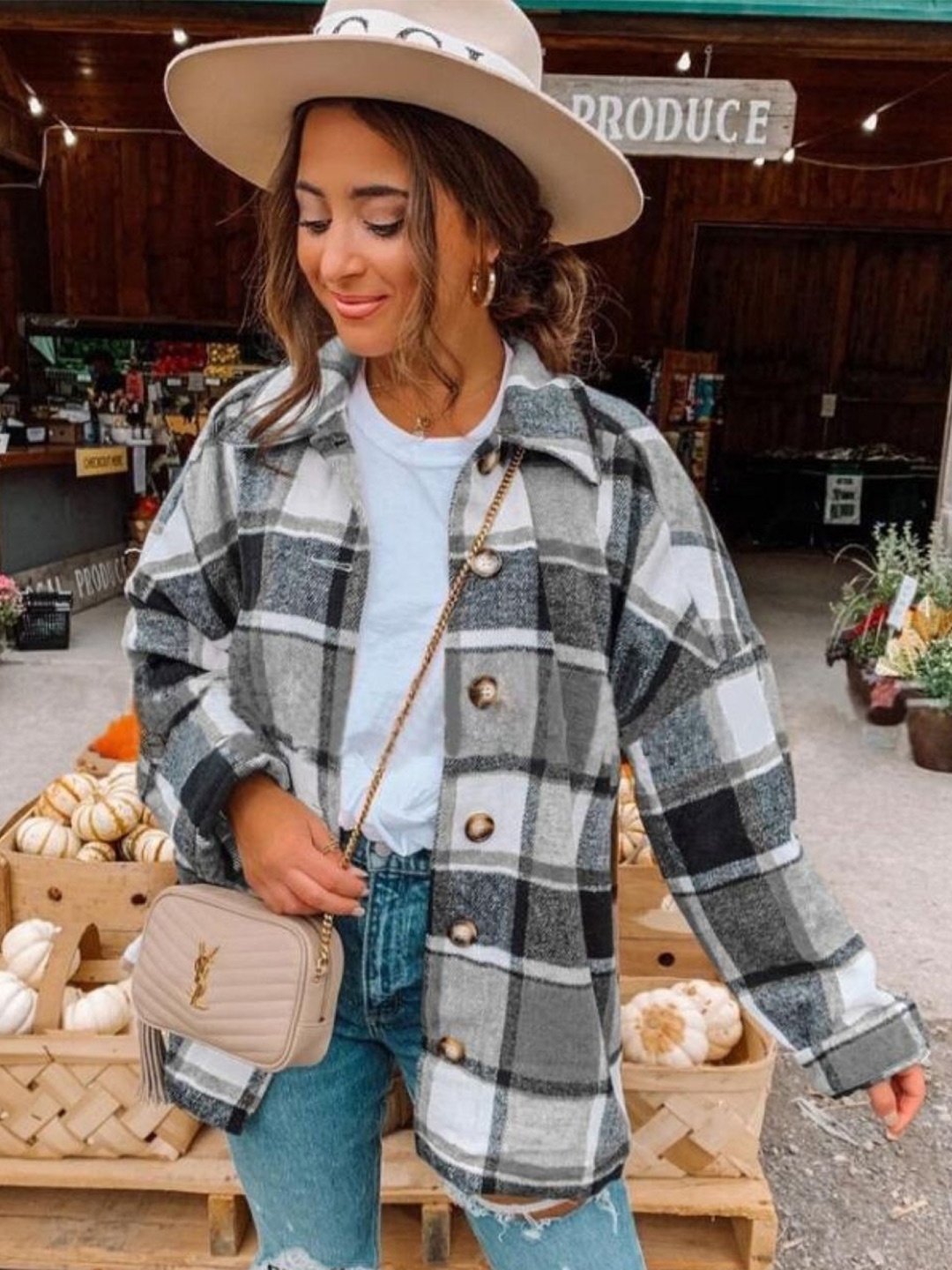 

HERE&NOW Women Original Tartan Checks Opaque Checked Casual Shirt, Grey