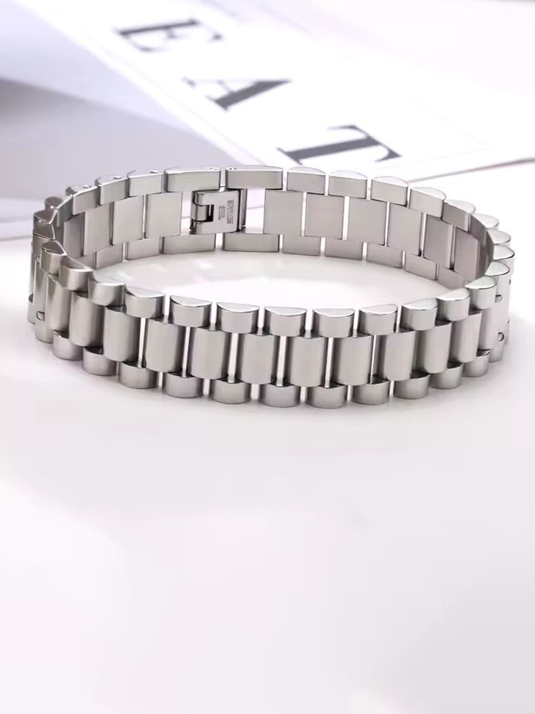 

Fashion Frill Men Stainless Steel Charm Bracelet, Silver