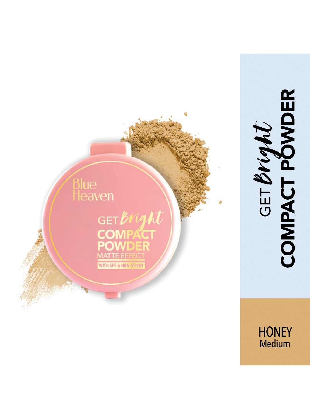 

Blue Heaven Get Bright Matte Compact Powder With SPF 16g - Caramel, Beige
