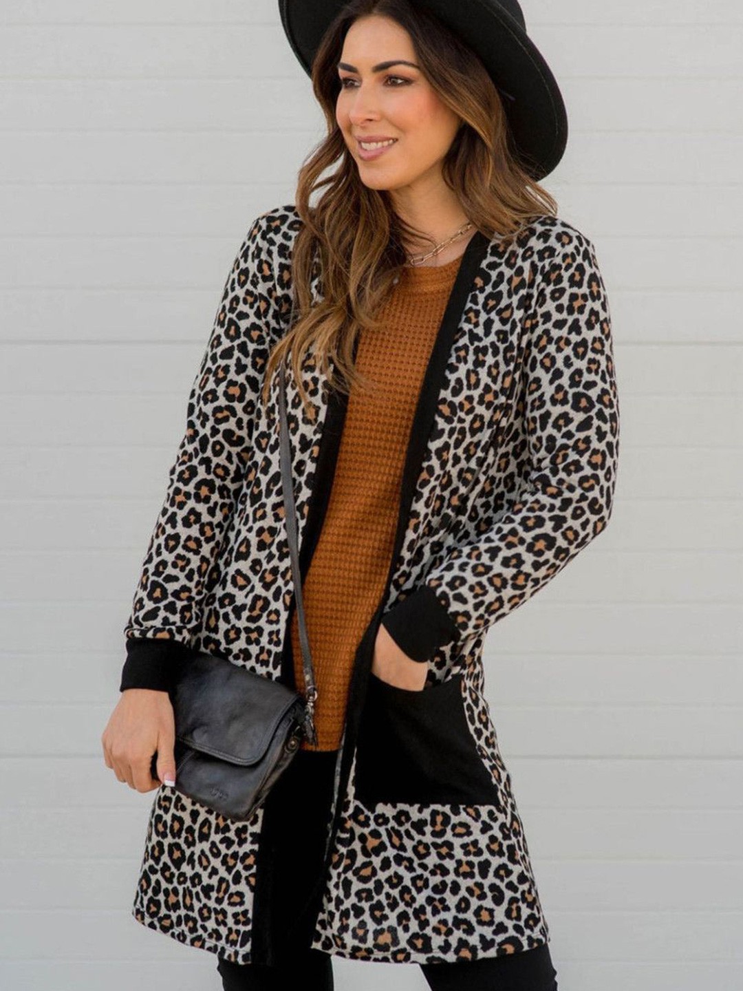 

HERE&NOW Women Animal Printed Longline Cardigan, White