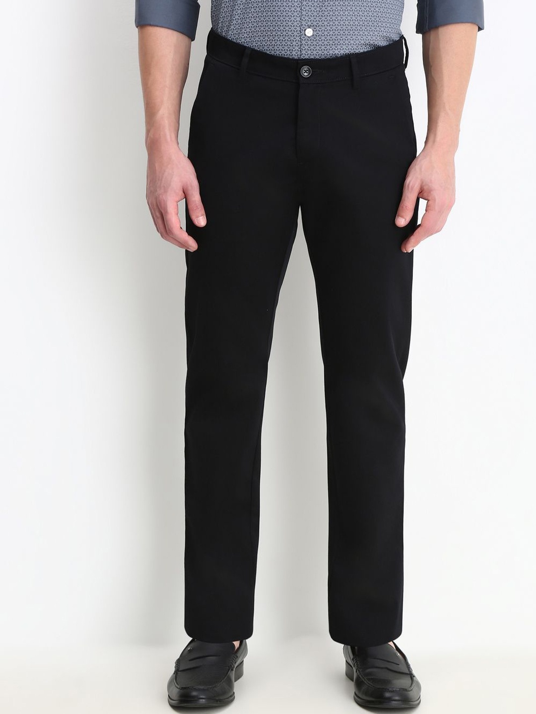 

Allen Solly Men Cotton Slim Fit Regular Casual Trousers, Black