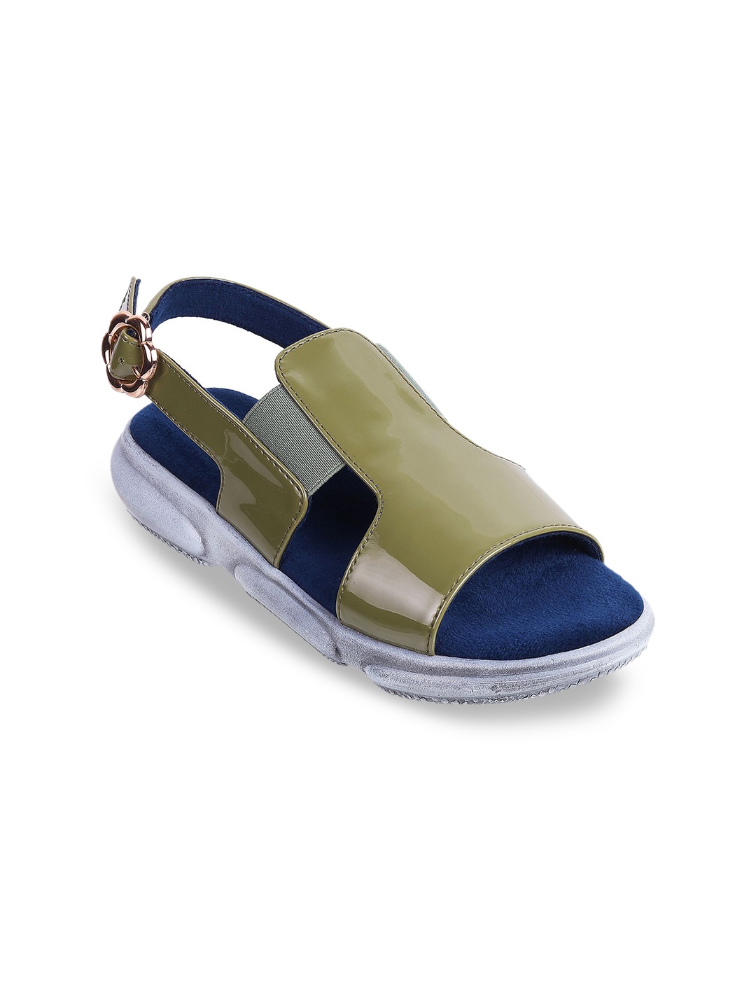 

Catwalk Women Open Toe Flats with Buckles, Green