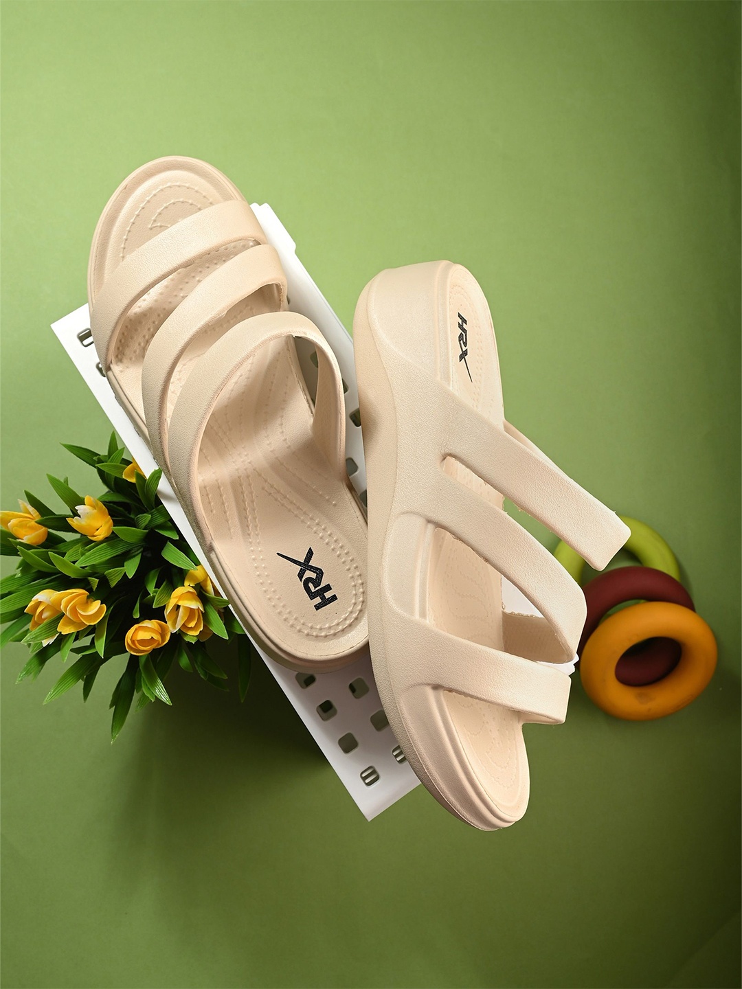 

HRX by Hrithik Roshan Women Slip-On Flip Flops, Beige