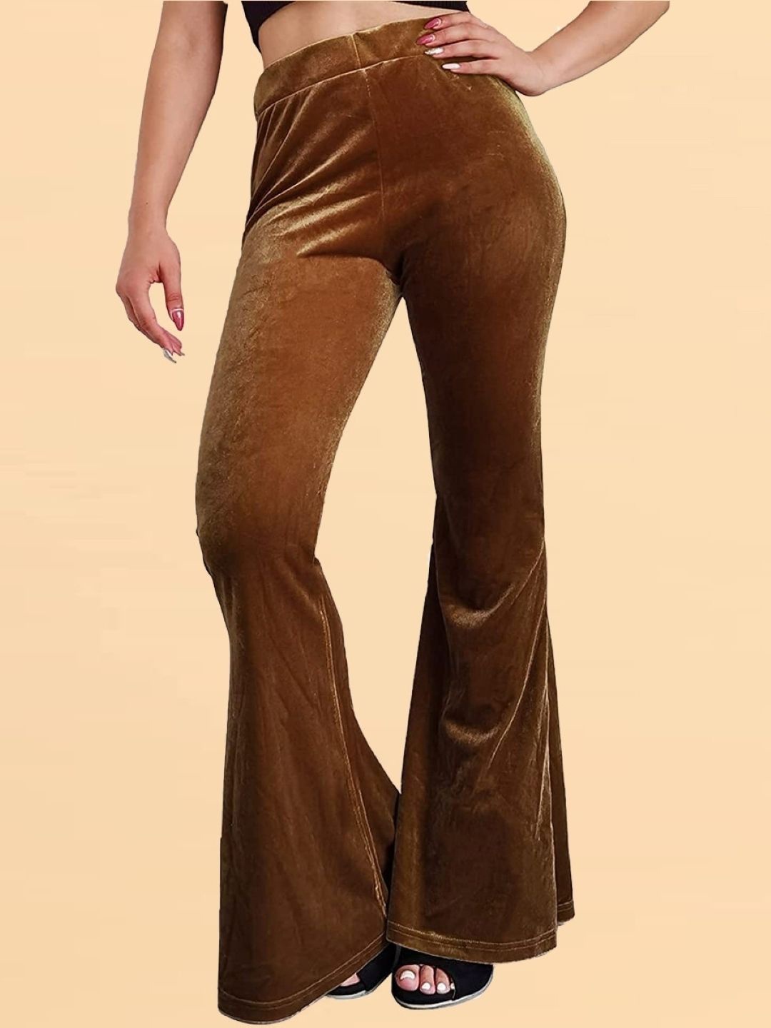 

KPOP Women Custom Skinny Fit RegularTrousers, Brown