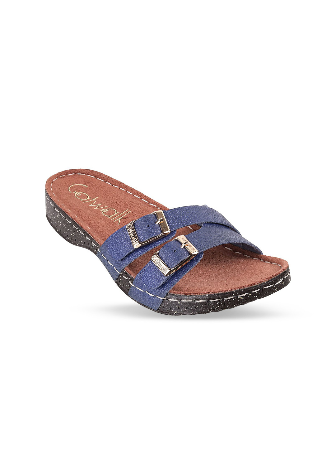 

Catwalk Women Textured Open Toe Flats, Blue