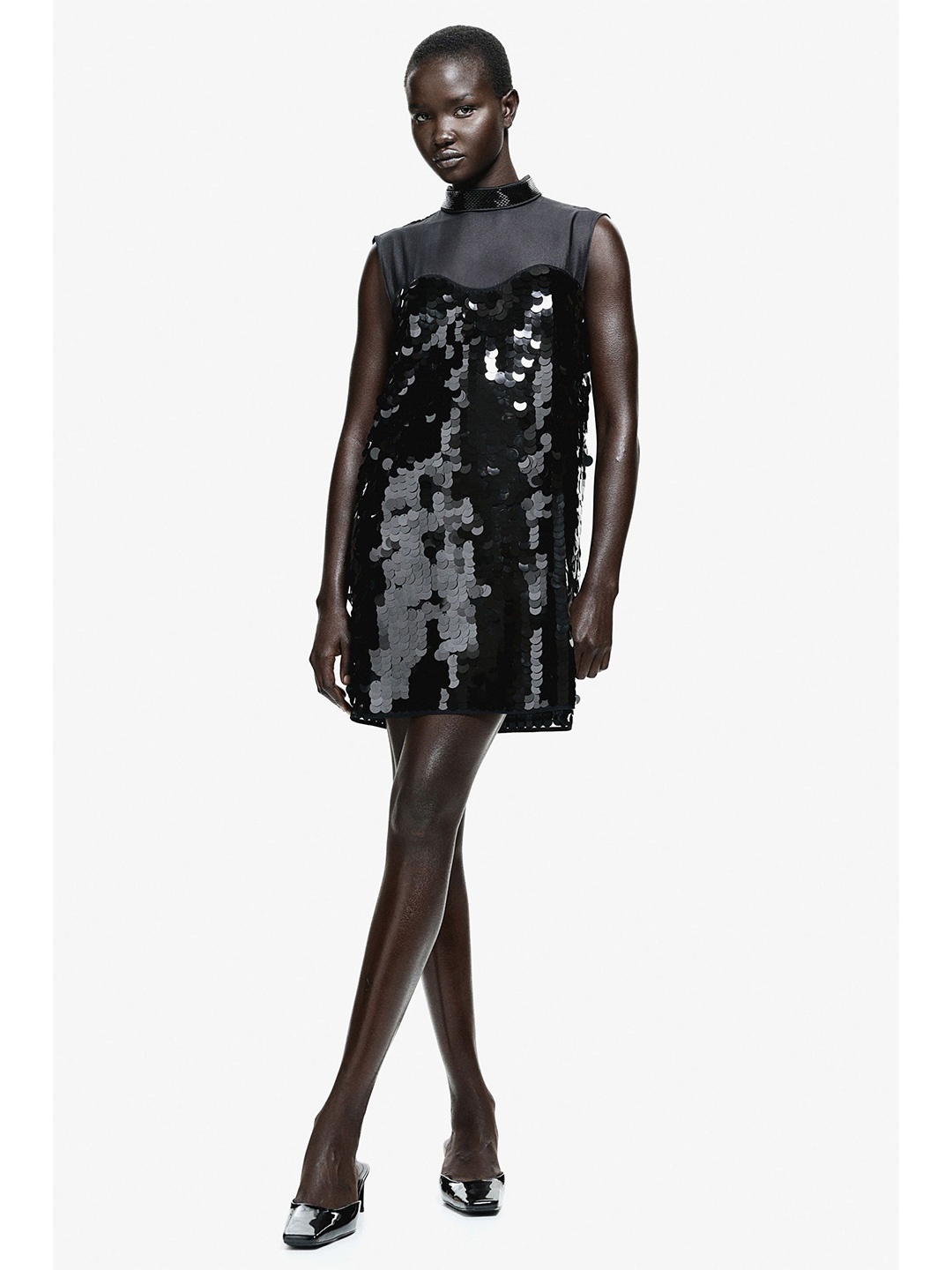 

H&M Sequined Mini Dresses, Black