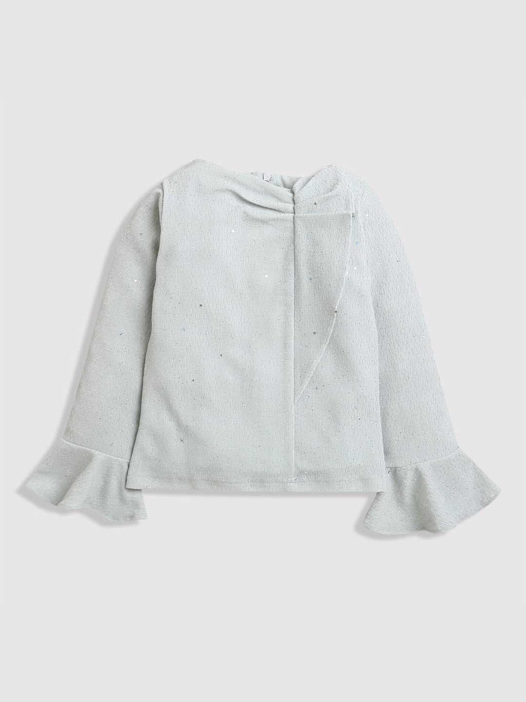 

Tiny Girl Self Design Bell Sleeves Top, Off white