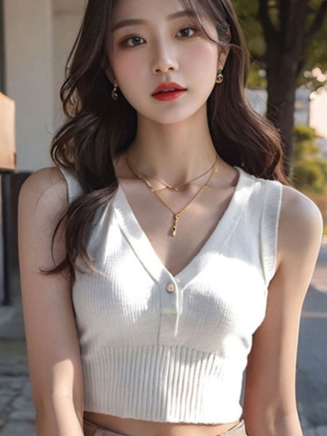 

KPOP Women Crop Pullover Sweater, White