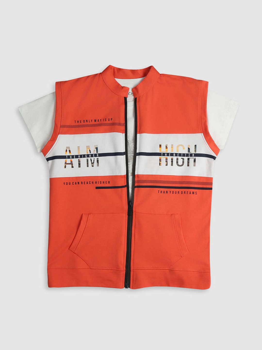 

CAVIO Boys Open Front Jacket, Orange