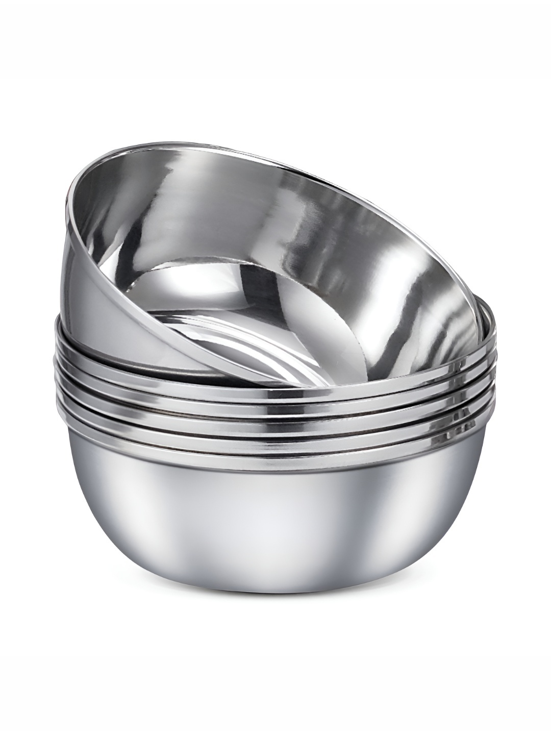 

JUDGE By Prestige Silver-Toned 6 Pieces Stainless Steel Dishwasher Safe Serving Bowls