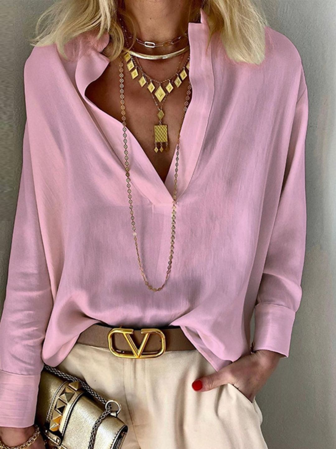 

StyleCast Women Comfort Opaque Casual Shirt, Pink