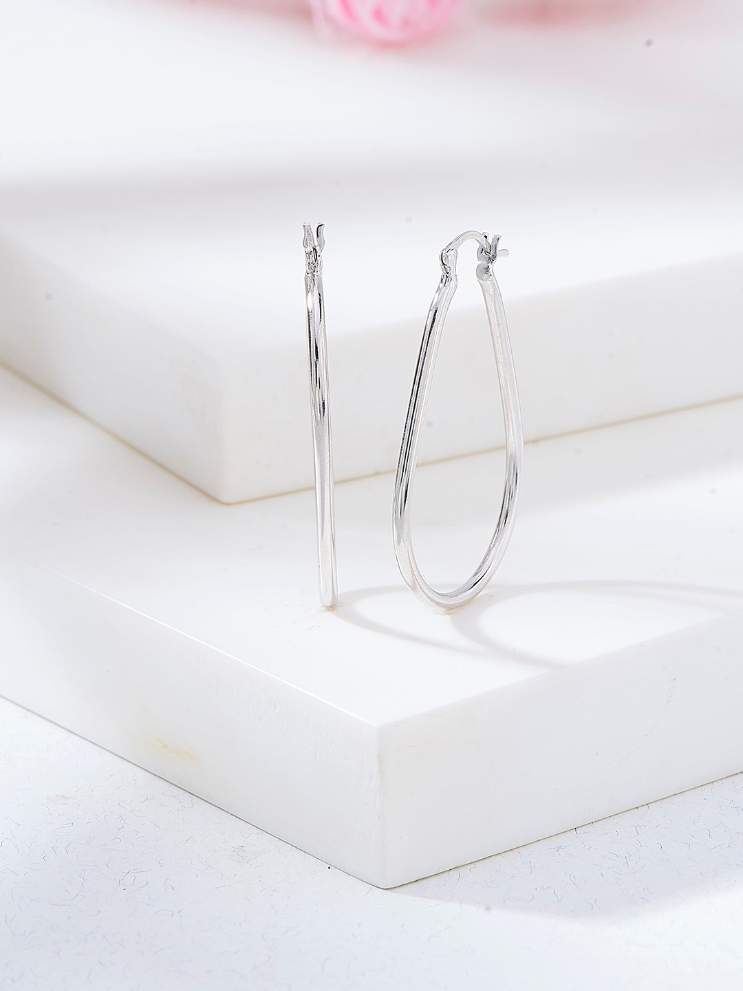 

Nipura 925 Sterling Silver Rhodium-Plated Radial Arc Hoop Earrings