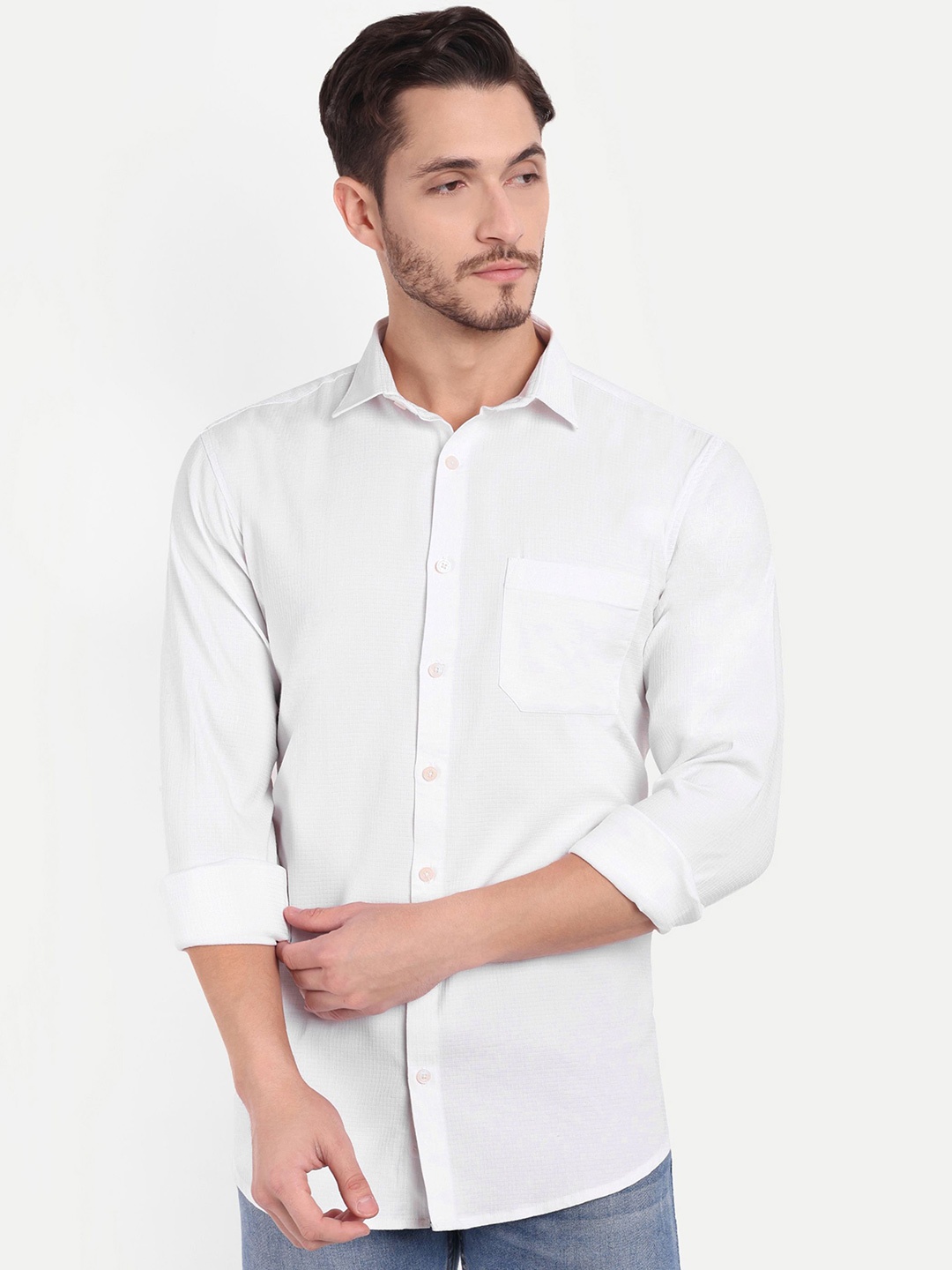 

SUI DHAGA Men Comfort Opaque Casual Shirt, White