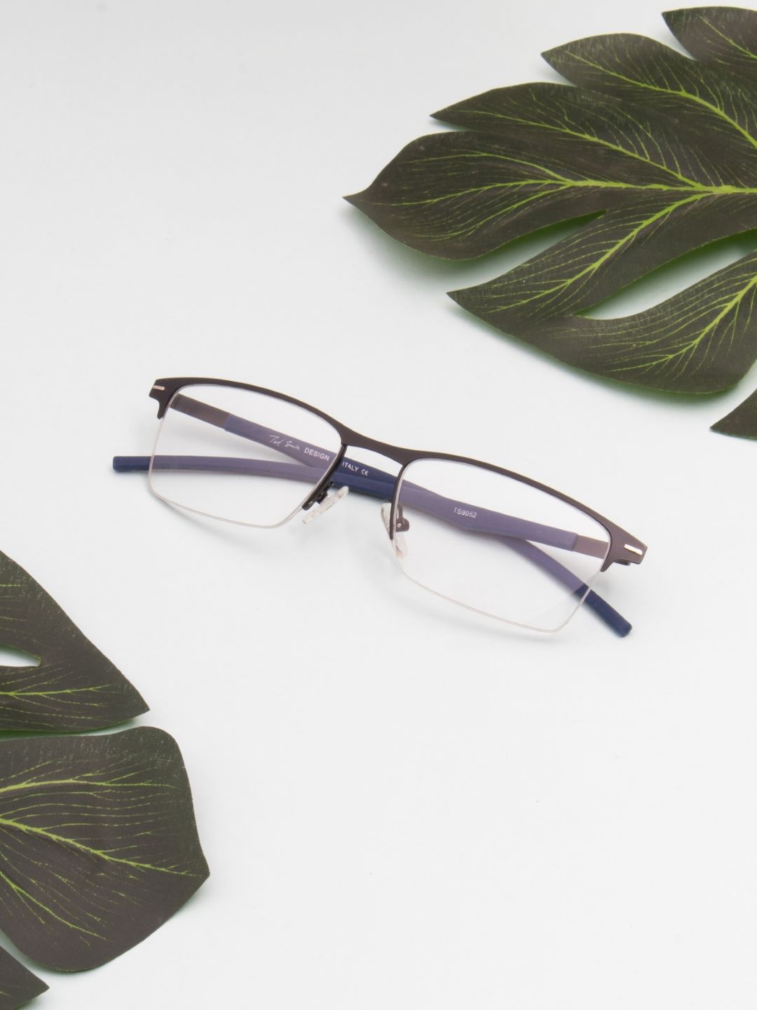 

Ted Smith Unisex Full Rim Rectangle Frames, Black
