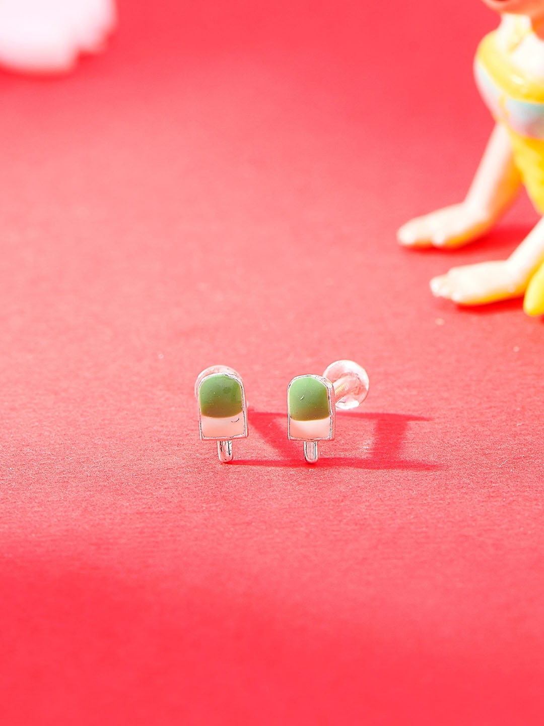 

Nipura 925 Sterling Silver Rhodium-Plated Sweet Candy Charm Studs Earrings
