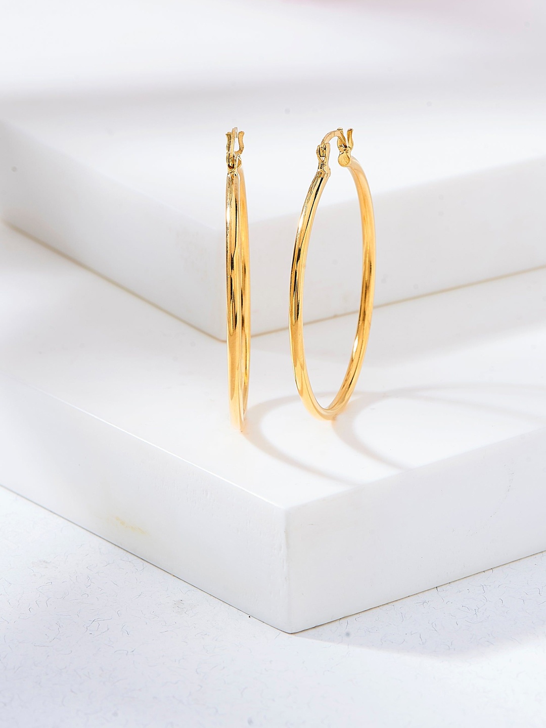 

Nipura 925 Sterling Silver Gold-Plated Luminous Hoop Earrings