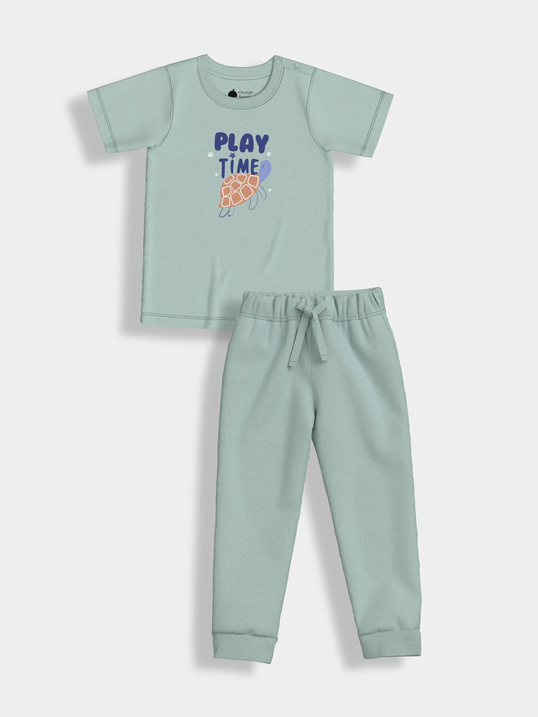 

Orange Sugar Kids Printed Pure Cotton Sweatshirt With Pyjamas, Green