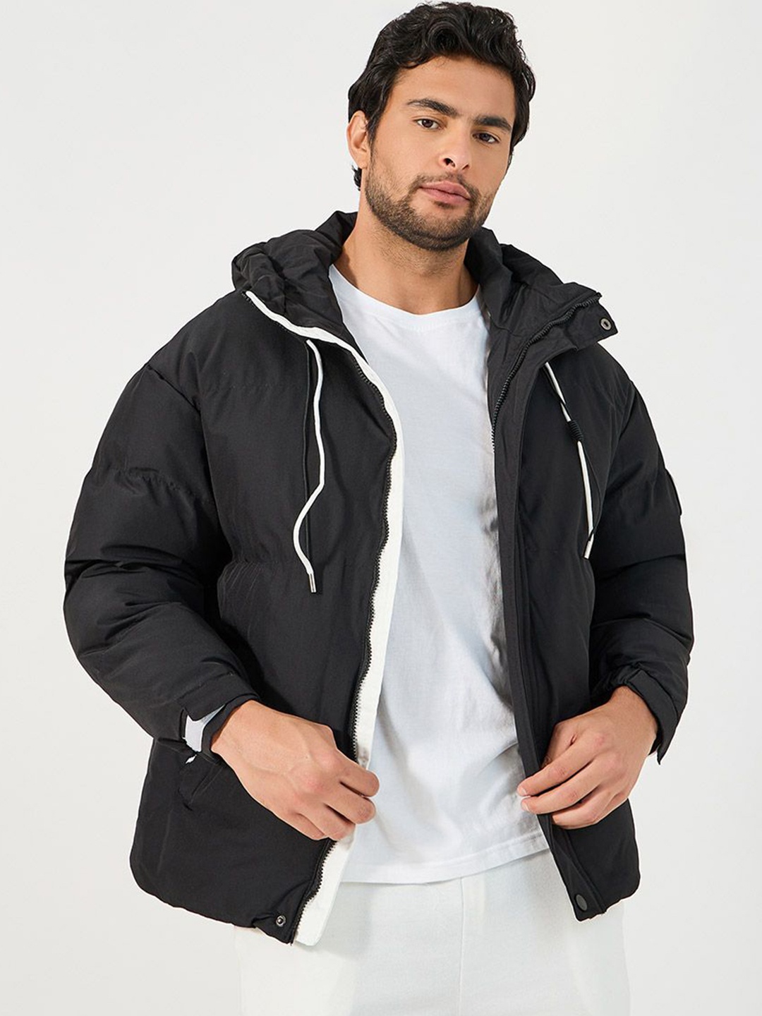 

Styli Hooded Puffer Jacket, Black