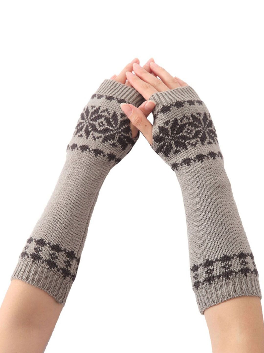 

Bold N Elegant Women Patterned Winter Gloves, Grey