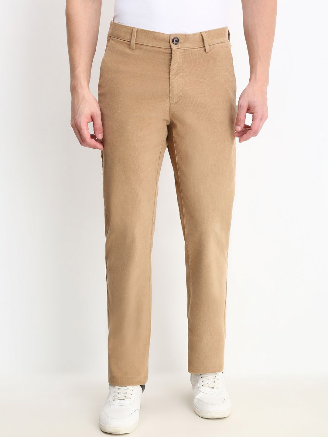 

Allen Solly Men Mid-Rise Trousers, Beige