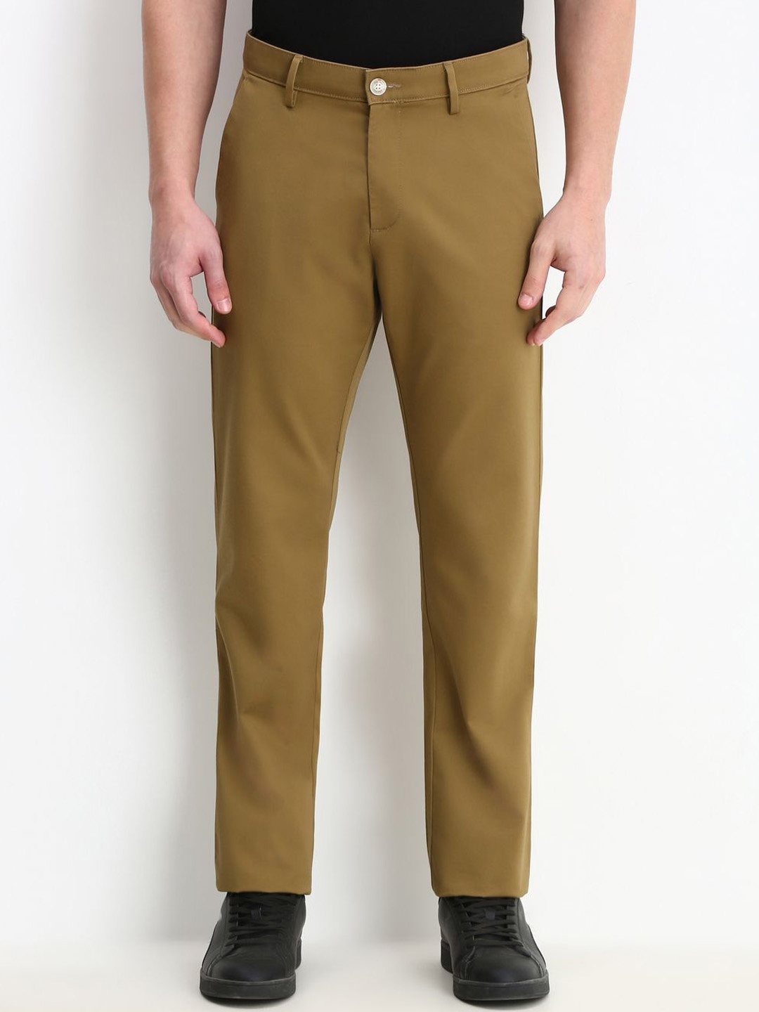 

Allen Solly Men Cotton Regular Fit Trousers, Khaki