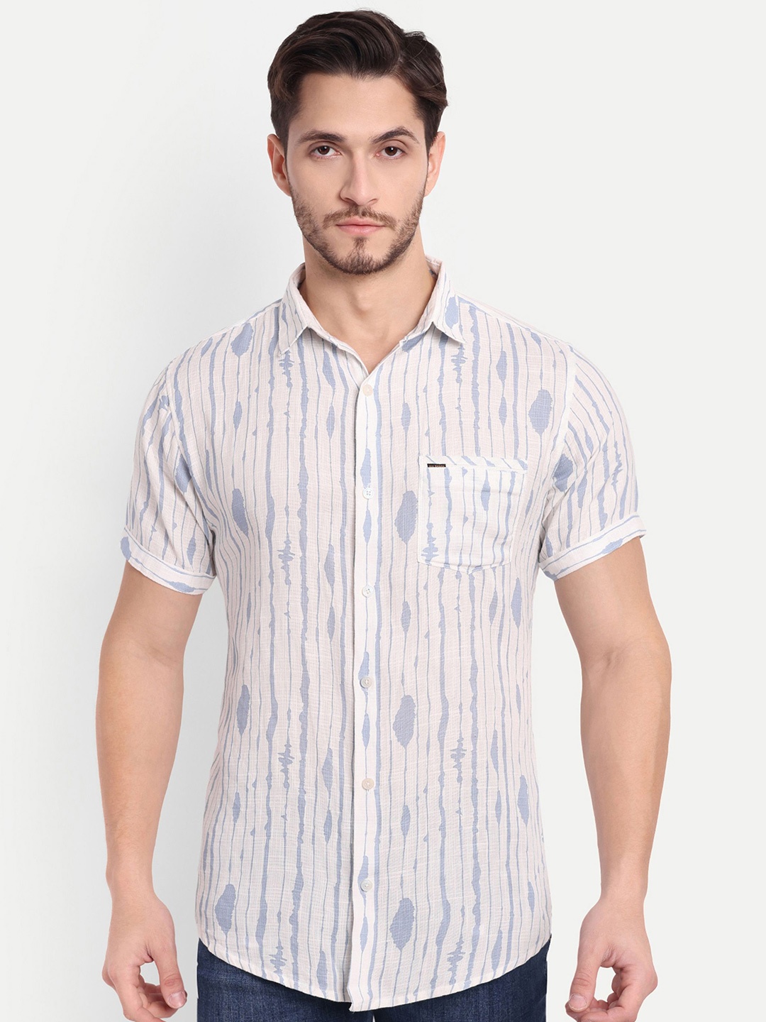 

SUI DHAGA Men Comfort Opaque Printed Casual Shirt, Blue